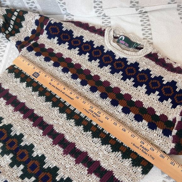 Vintage Timber Trail Sweater Women's M Striped Eclectic Grandpa Knit 80s 90s - Picture 4 of 8